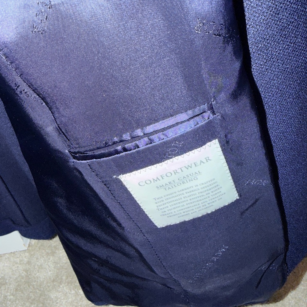 Jack Victor Navy Textured Two-Button Sport Coat - Picture 3 of 4